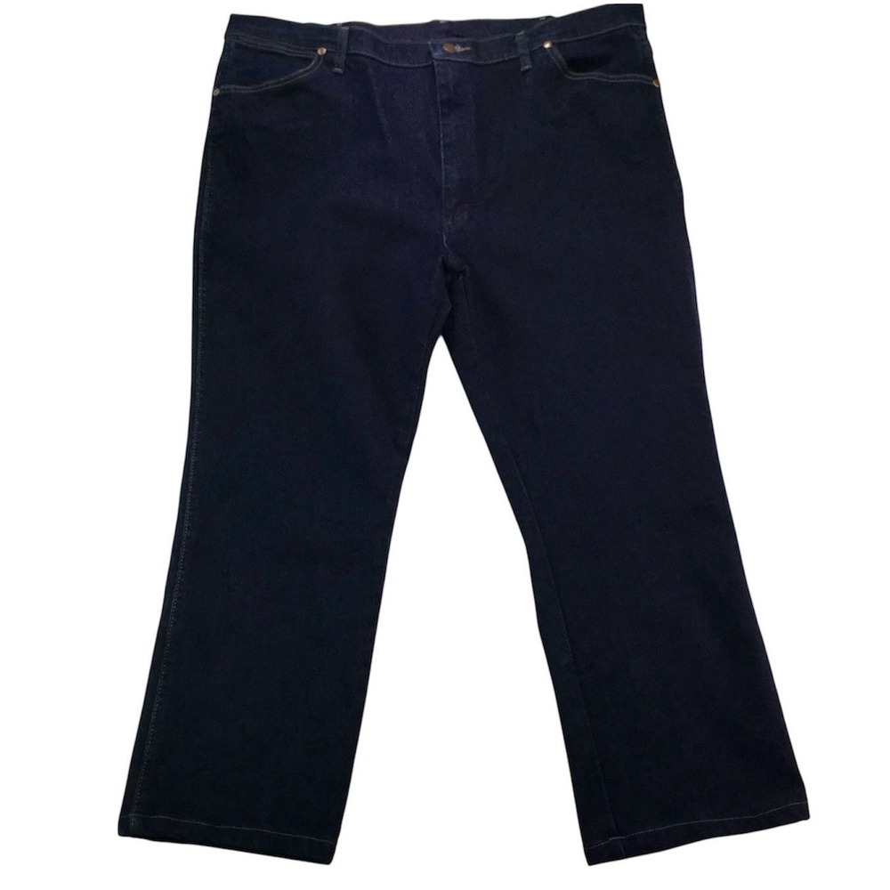 Wrangler Jeans Mens 5 Star Premium 42x30 Navy Denim Regular Straight Fit Cowboy‎